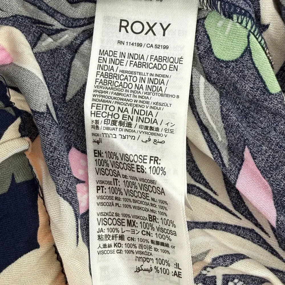 Roxy Blue Ocean Floor Floral Print Shorts Girls Size XXL 16 Pull On Pockets 3